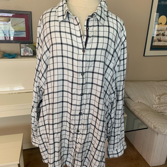 Velvet Back plaid shirt 3X - Picture 2 of 5